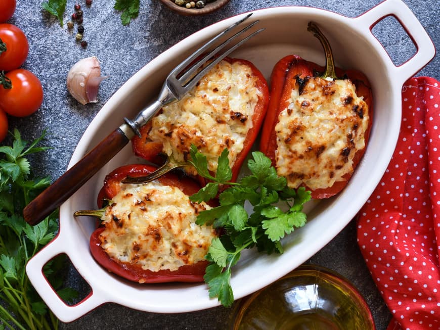 Paprika mit Schafskäse