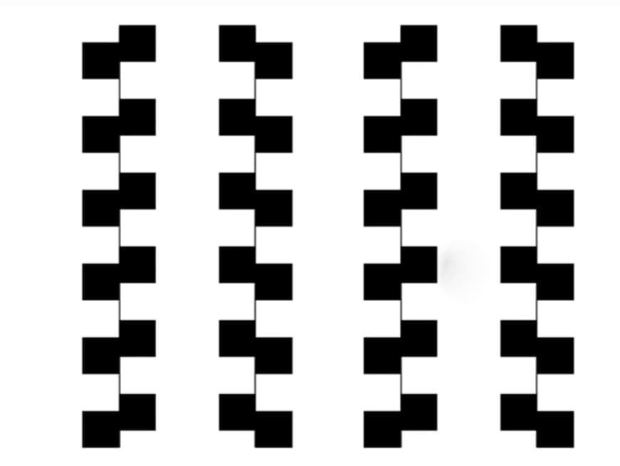 Optische Täuschung schiefe Quadrate
