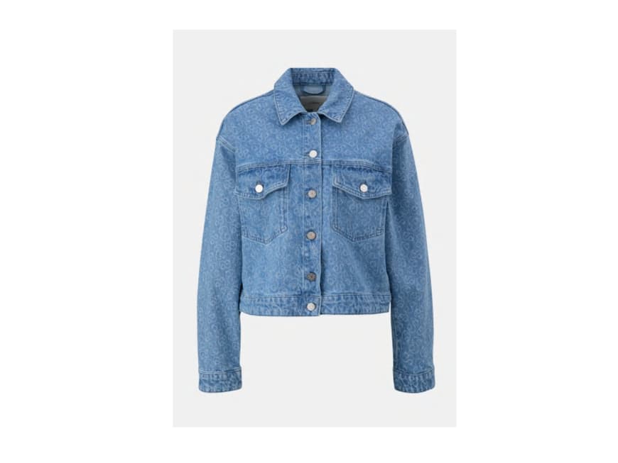 Jeansjacke mit Logoprint