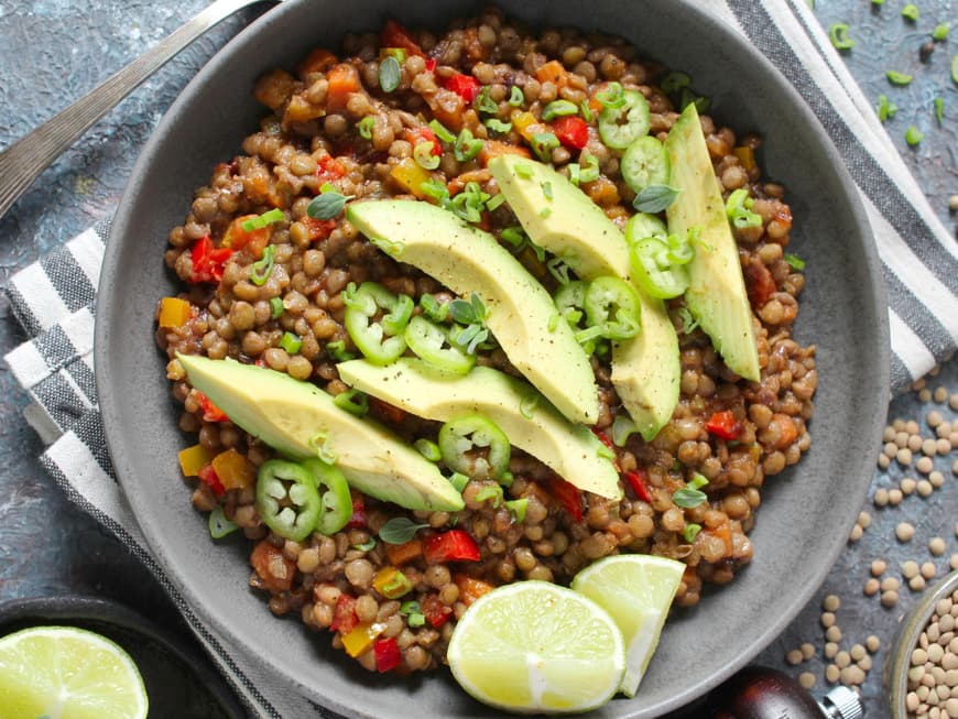 Linsensalat mit Avocado