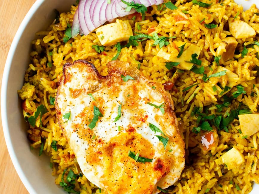 Günstiges Rezept: Reisauflauf mit Putencurry