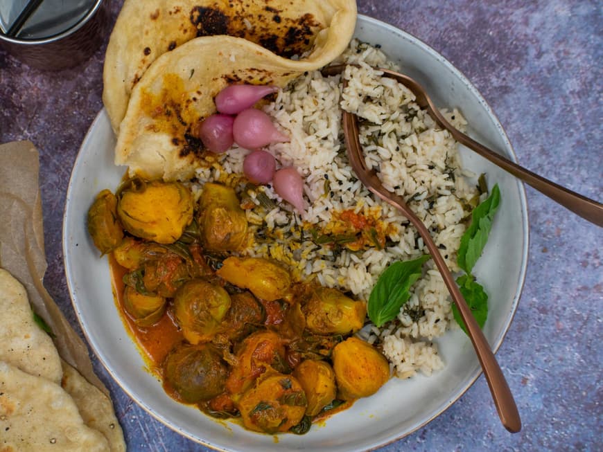 Rosenkohl Curry
