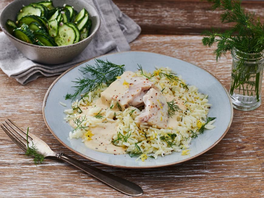 Seelachsfilet in Meerettichsahne