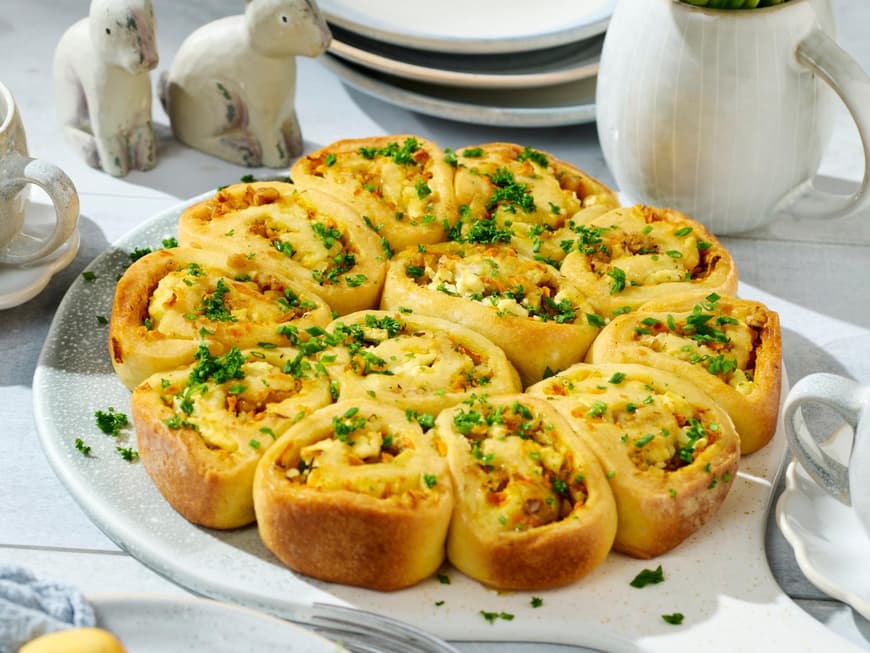 Rezept gefüllte Quarkbrotschnecken