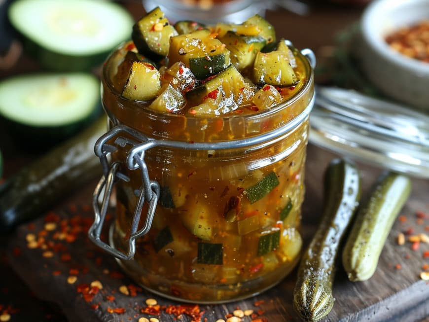 Zucchini-Chutney mit Sultaninen