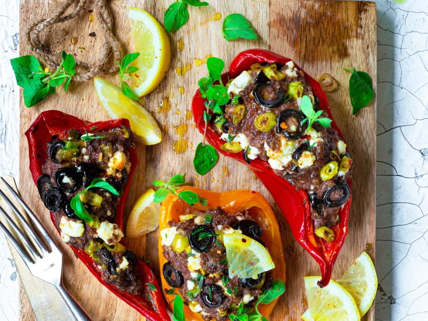 Schnelle gefüllte Paprika vom Grill