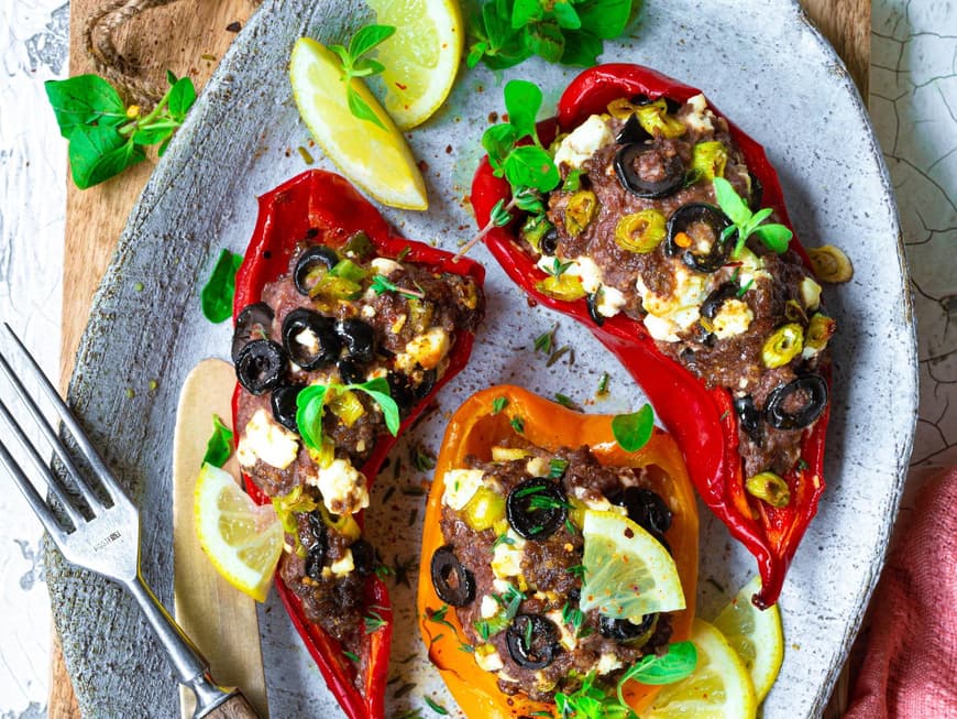 Schnelle gefüllte Paprika vom Grill