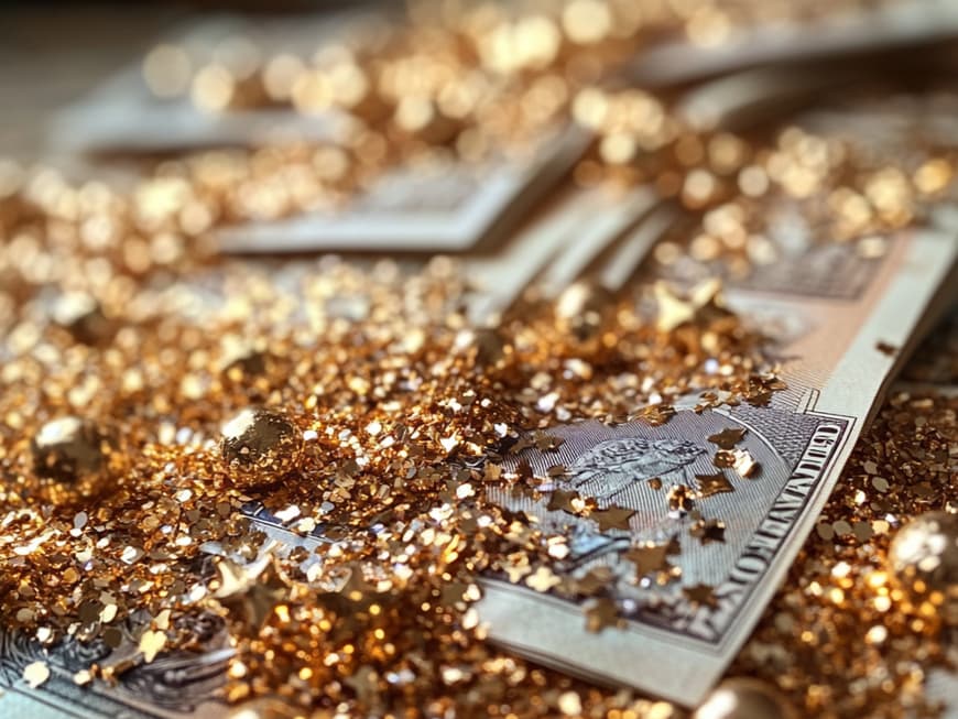Geld in Konfetti