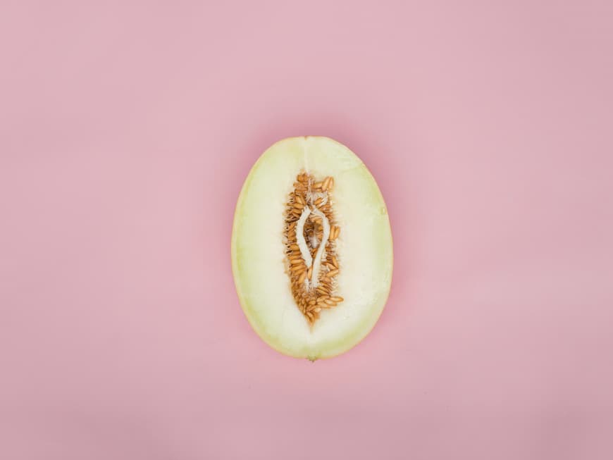 Honigmelone in Form einer Vulva