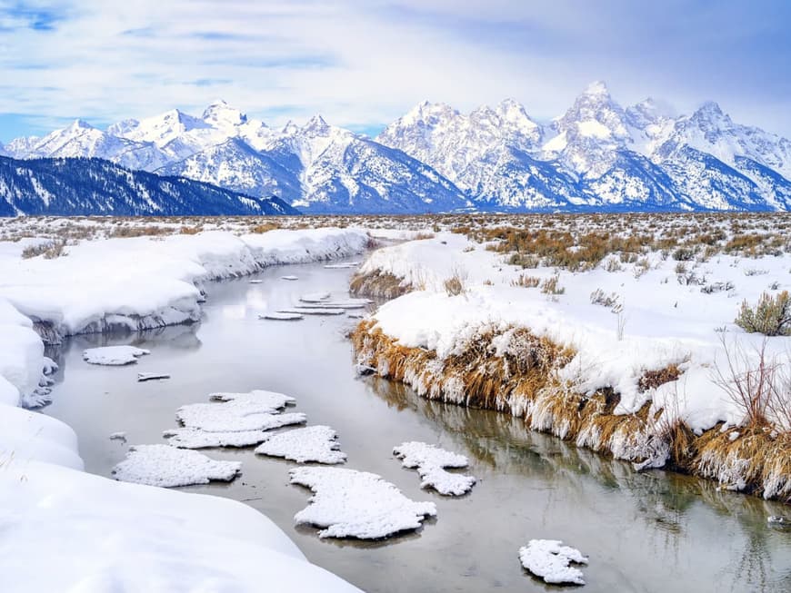 Die Landschaft in Grand Teton in den USA ist atemberaubend. Landschaftsaufnahme von Grand Teton USA