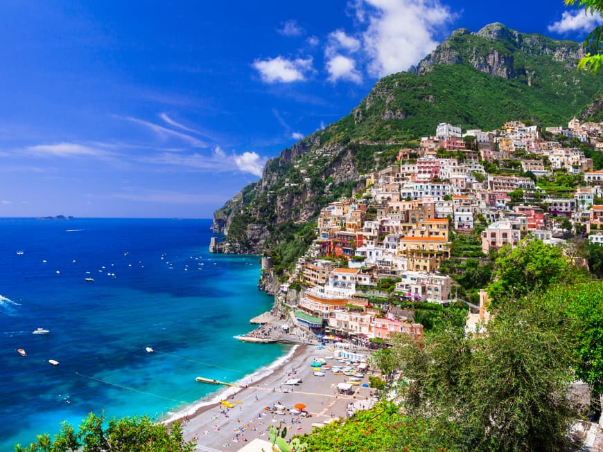 Die malerische Positano an der Amalfi-Küste in Italien.