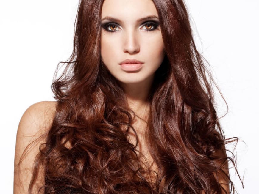Frau, braune lange Haare