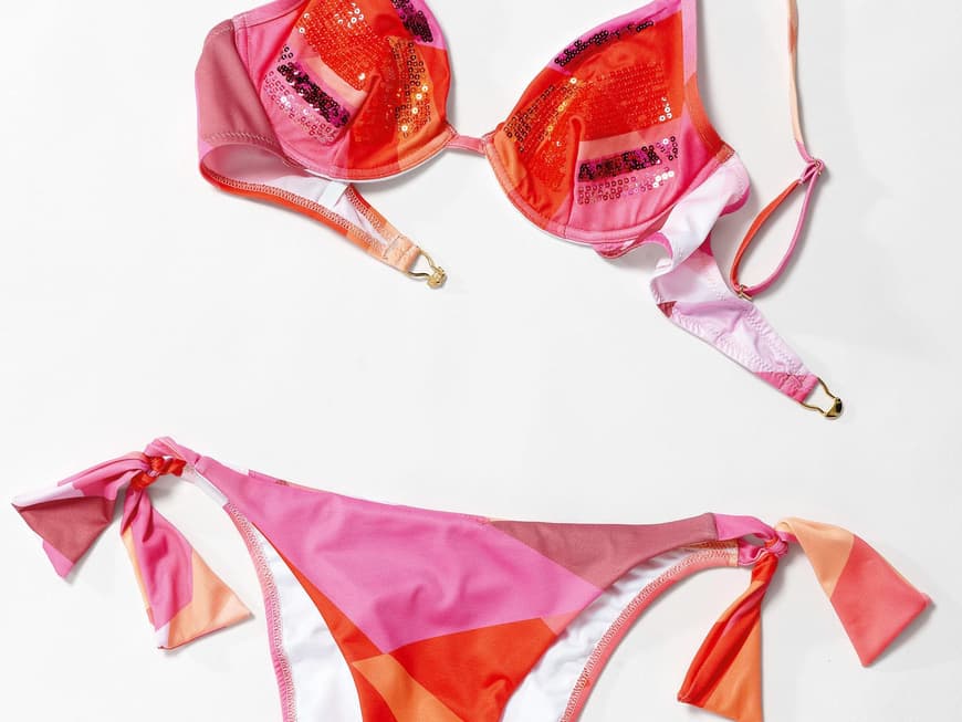 Rosa-orange gemusterter Bikini von Christies Rosa-orange gemusterter Bikini von Christies