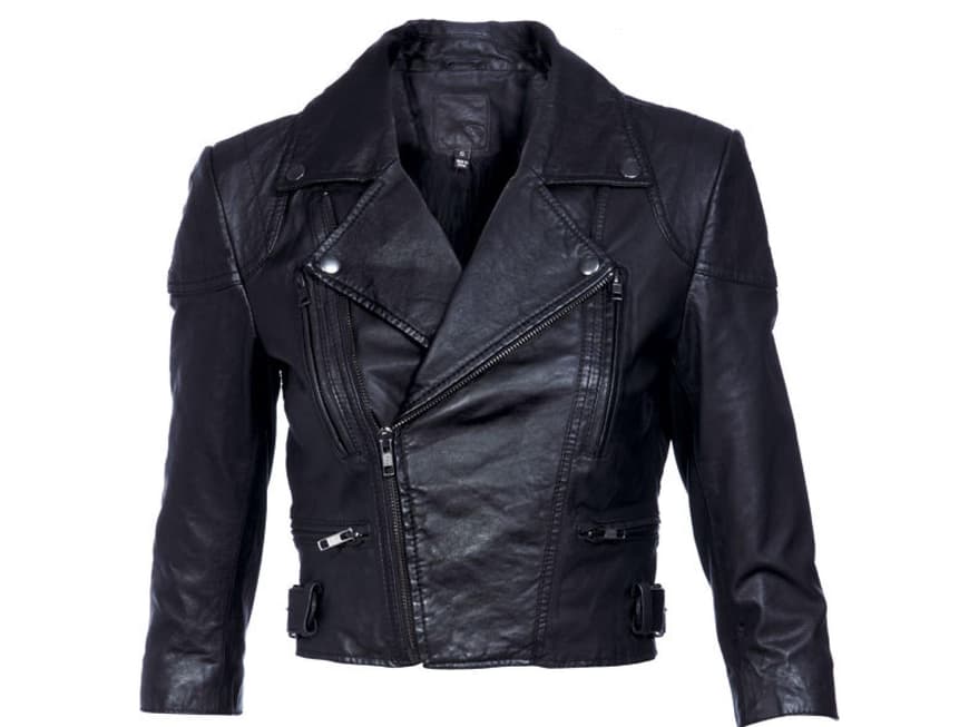 Lederjacke im Bikerstil 
