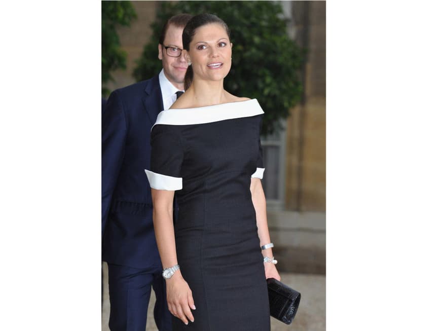 Victoria von Schweden, schwarz-weißes Kleid Victoria von Schweden, schwarz-weißes Kleid
