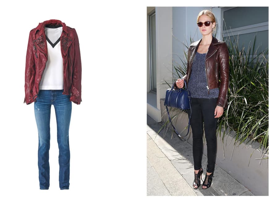 Rote Lederjacke