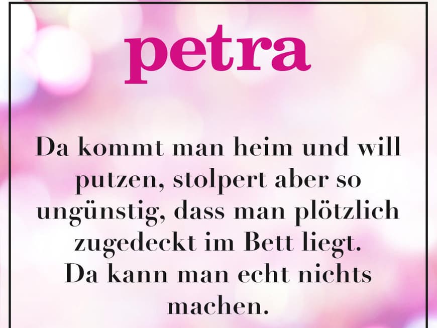 Da kommt man heim und will putzen, stolpert aber so ungünstig, dass man plötzlich zugedeckt im Bett liegt. Da kann man echt nichts machen.